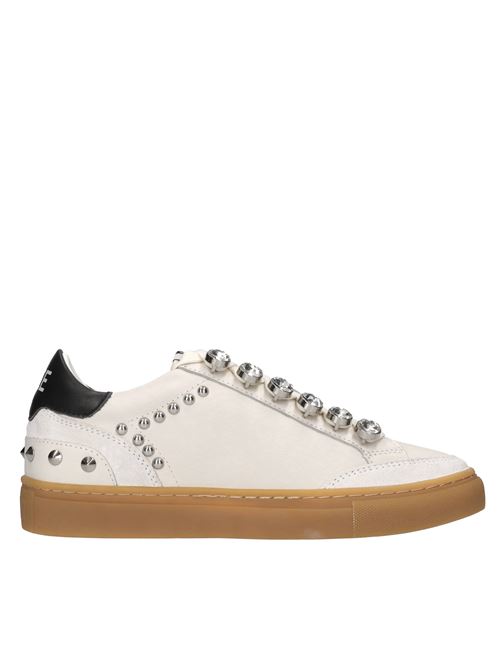 Sneakers in pelle,borchie e strass EMANUELLE VEE | 451P-301-10-P011CBBIANCO-NERO